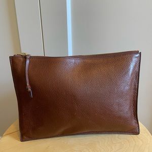 Fossil Cognac Leather Clutch Bag